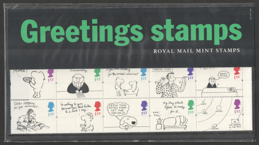 (image for) 1996 Cartoons Greetings Booklet Pane Presentation Pack G5 - KX8 / DB13(9) - Click Image to Close